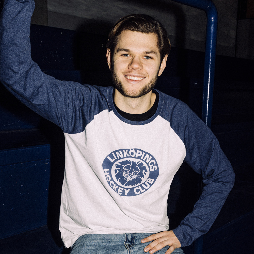 Långärmad T-shirt blå och offwhite