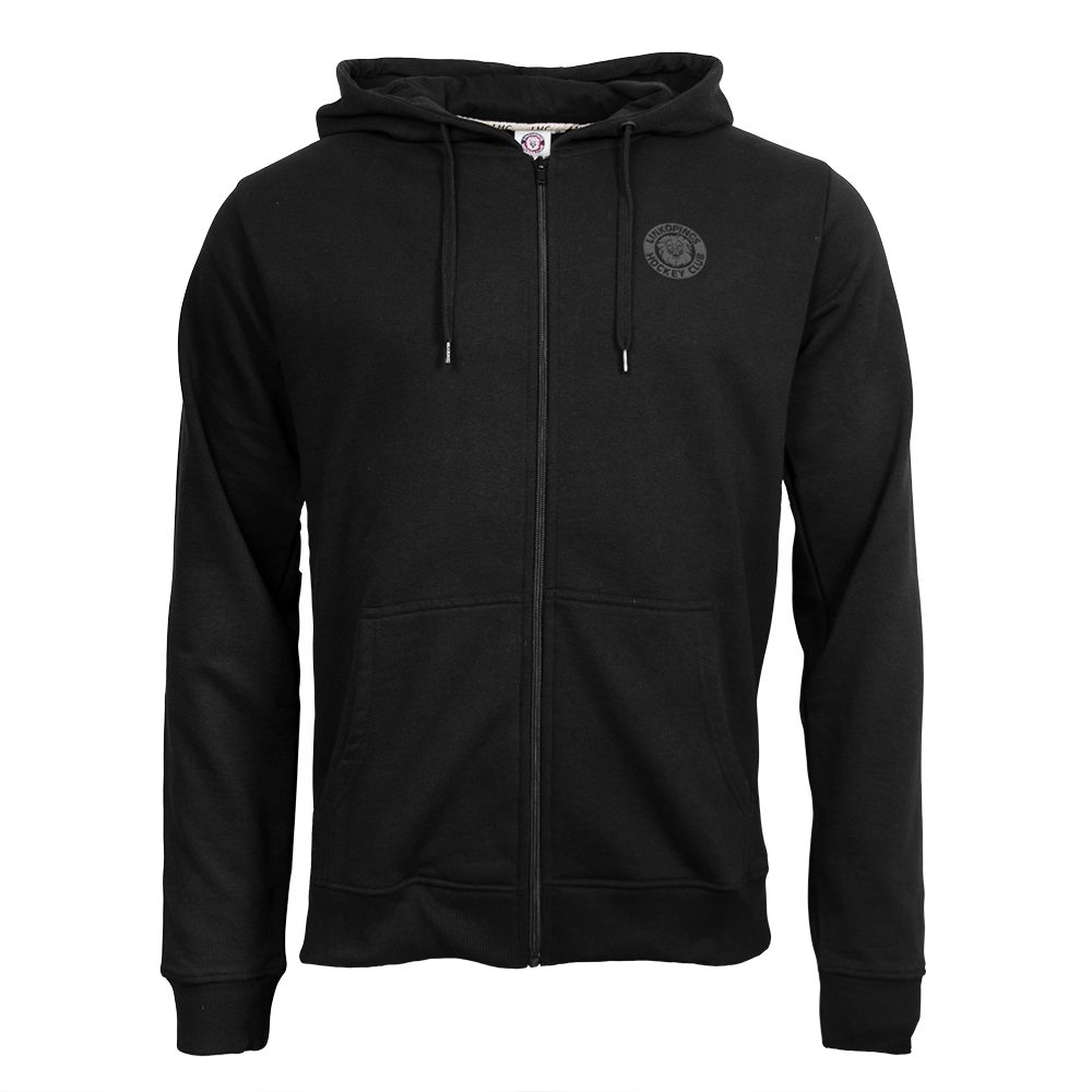 Zip hoodie svart retro